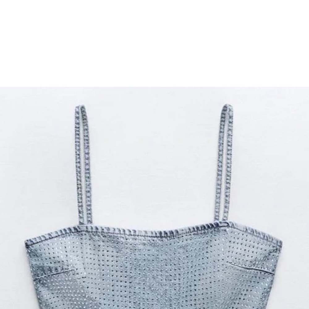 Zara Shimmering Silver Camisole